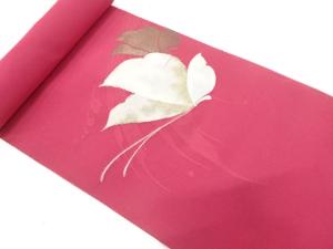 アンティーク　いづくら製　紗　蝶模様織り出し　名古屋帯地反物